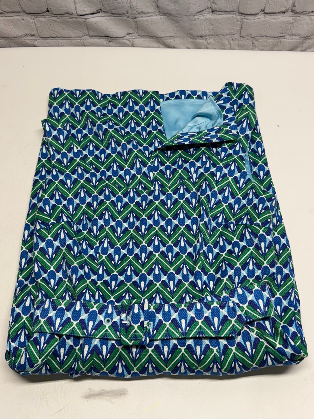 Boden Blue & Green Geometric Midi Dress size 4R NWT - Picture 10 of 10